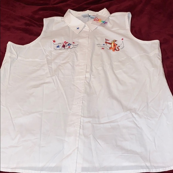 Vintage Disney plus white sleeveless cotton top - Picture 7 of 12